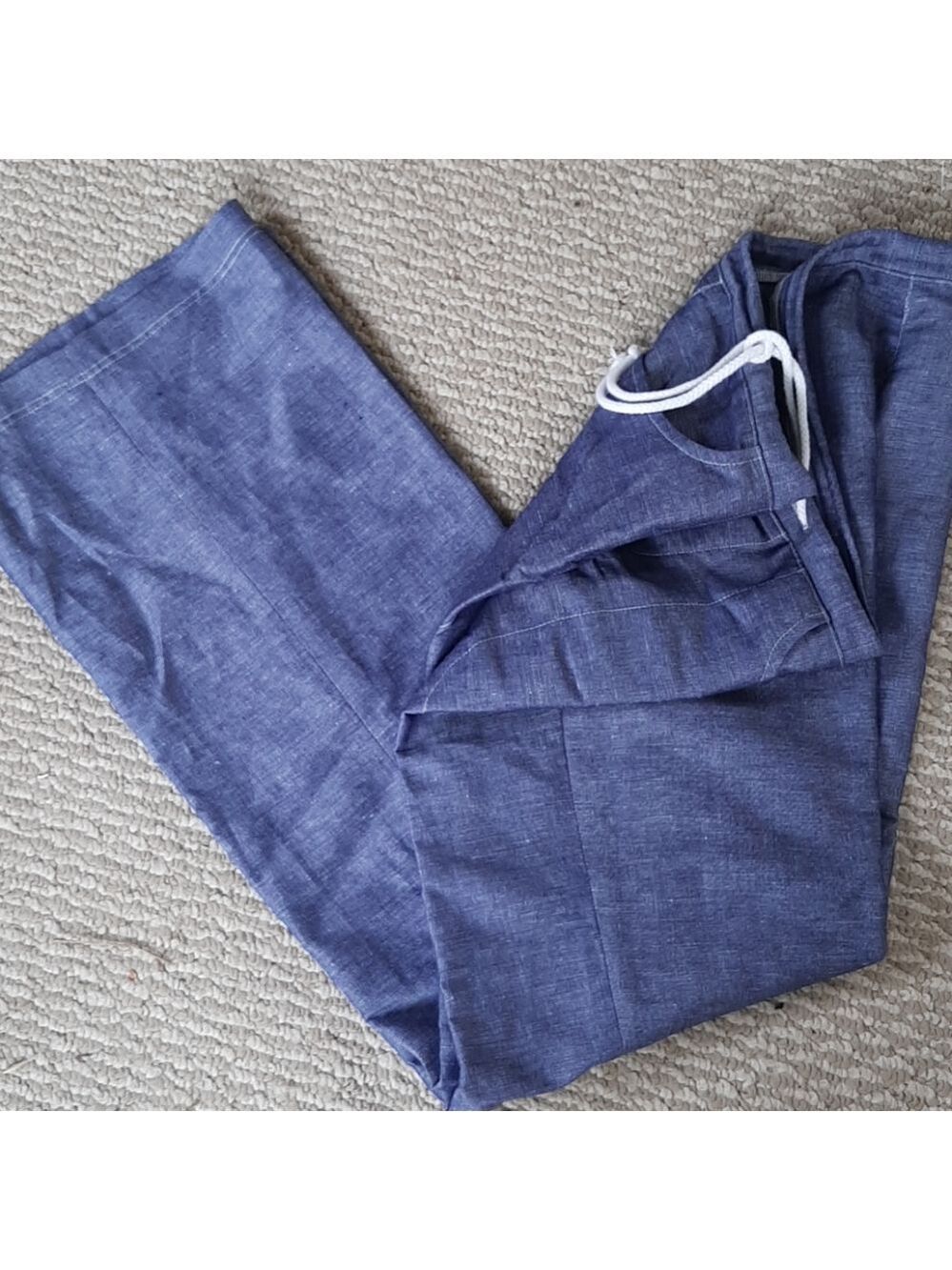 Piccadilly Linen rayon blend drawstring pants